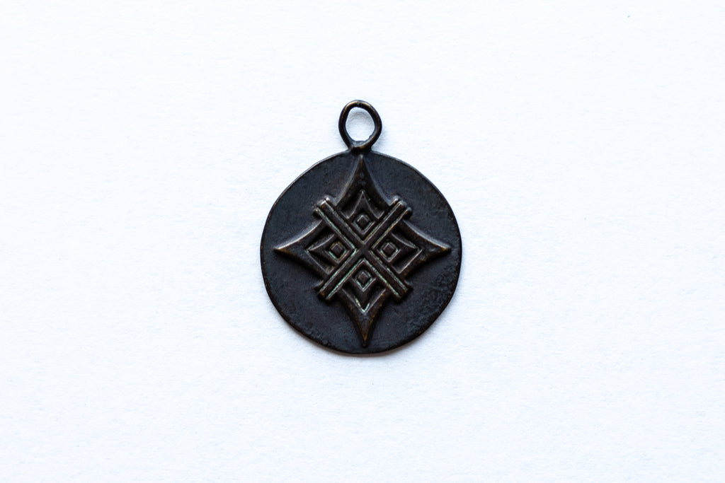Oxidized  Bronze Artisan Tag